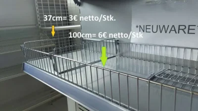 Trenngitter / Frontgitter verzinkt für Supermarktregale Neuware