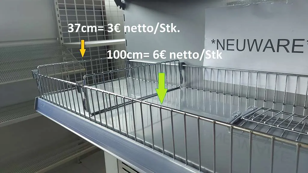 Trenngitter / Frontgitter verzinkt für Supermarktregale Neuware