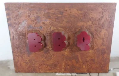 BBQ Werbeschild 140x100cm Dekoschild LED Rusted Look