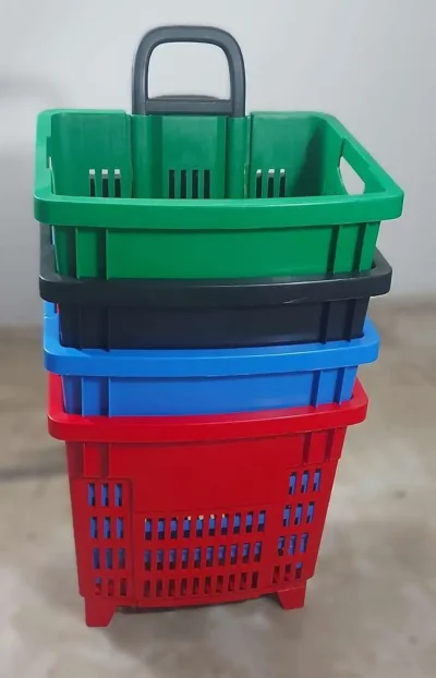 Fahrbarer Einkaufskorb 55L auf Rollen Neuware