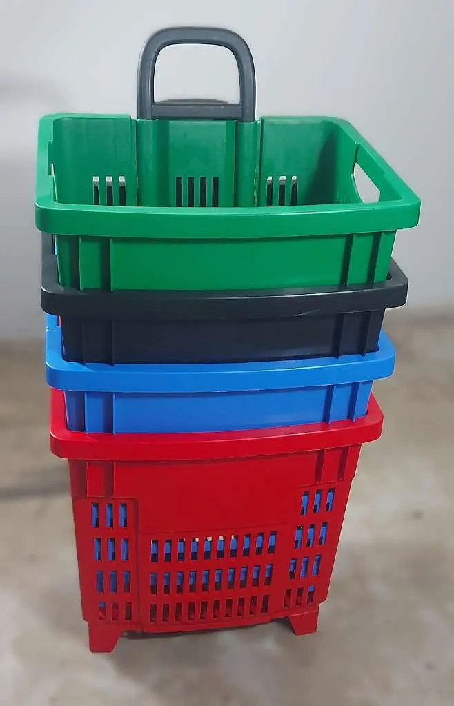 Fahrbarer Einkaufskorb 55L auf Rollen Neuware