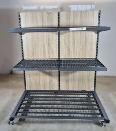 Mobiles Supermarkt Warenregal auf Rollen 137x175cm