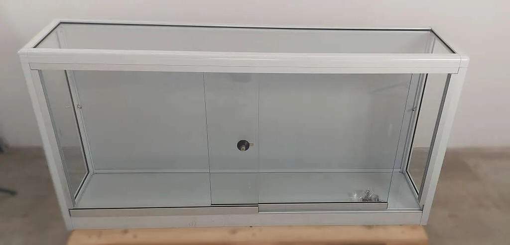 Glasvitrine 125cm Tischvitrine ohne Fächer (Ohne Schlüssel)